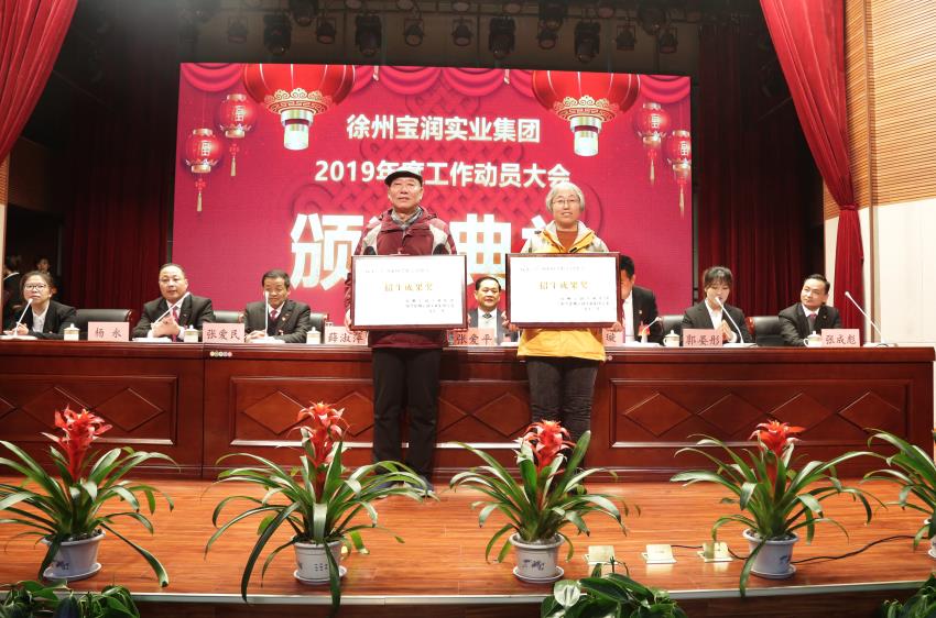 乐鱼网页版2019年度工作动员大会---集团公司领导为先进单位和先进个人代表颁奖